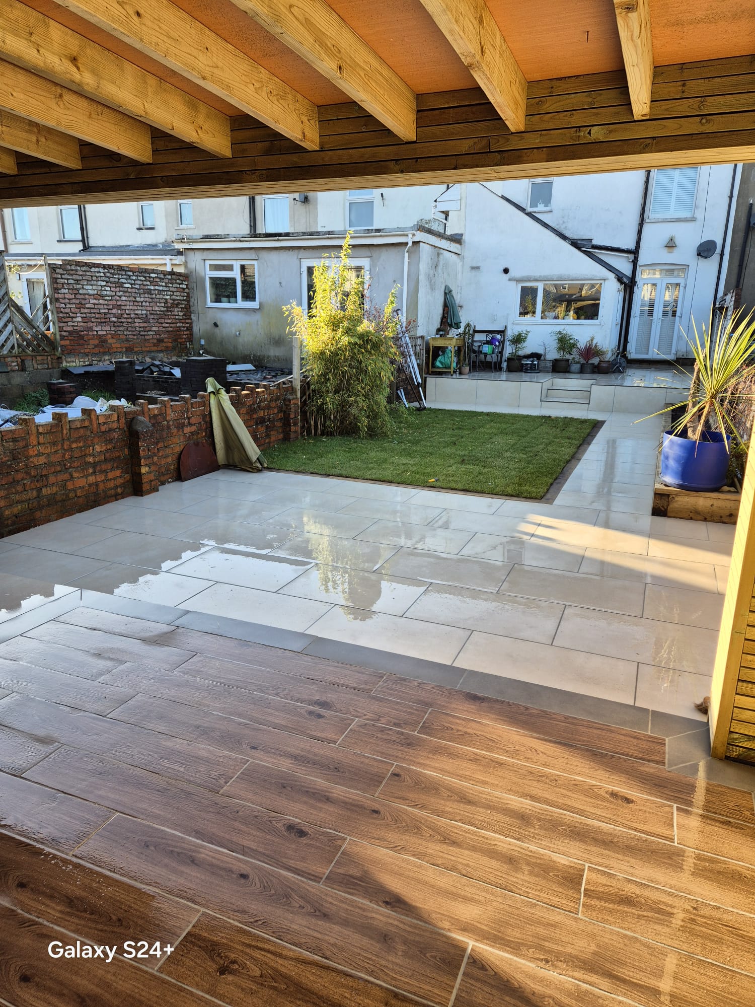 Completed garden renovation with decking